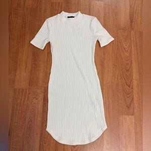 Forever 21 Cream Ribbed Knit Dress